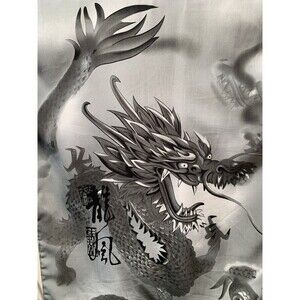 Ringo Sport No Contest Microfiber M Gray Graphic Asian Dragon Camp Y2K Retro